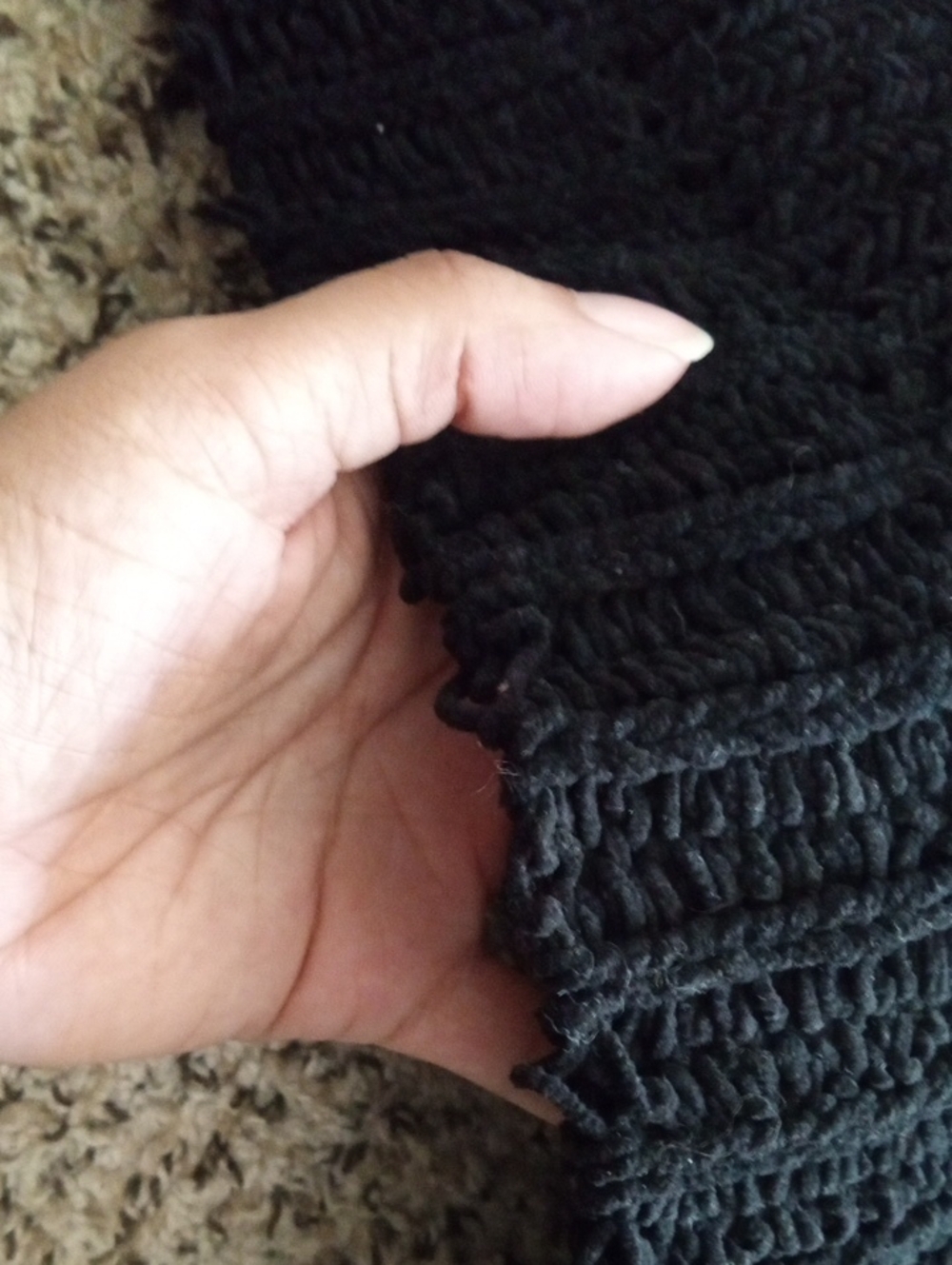 Anthropologie Moon River Colorblock Chenille V Neck Sweater Black White Small - Picture 9 of 10
